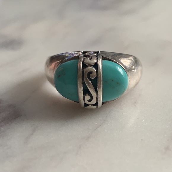 Sterling Silver Ring with Turquoise stone - size 6 - Picture 3 of 12